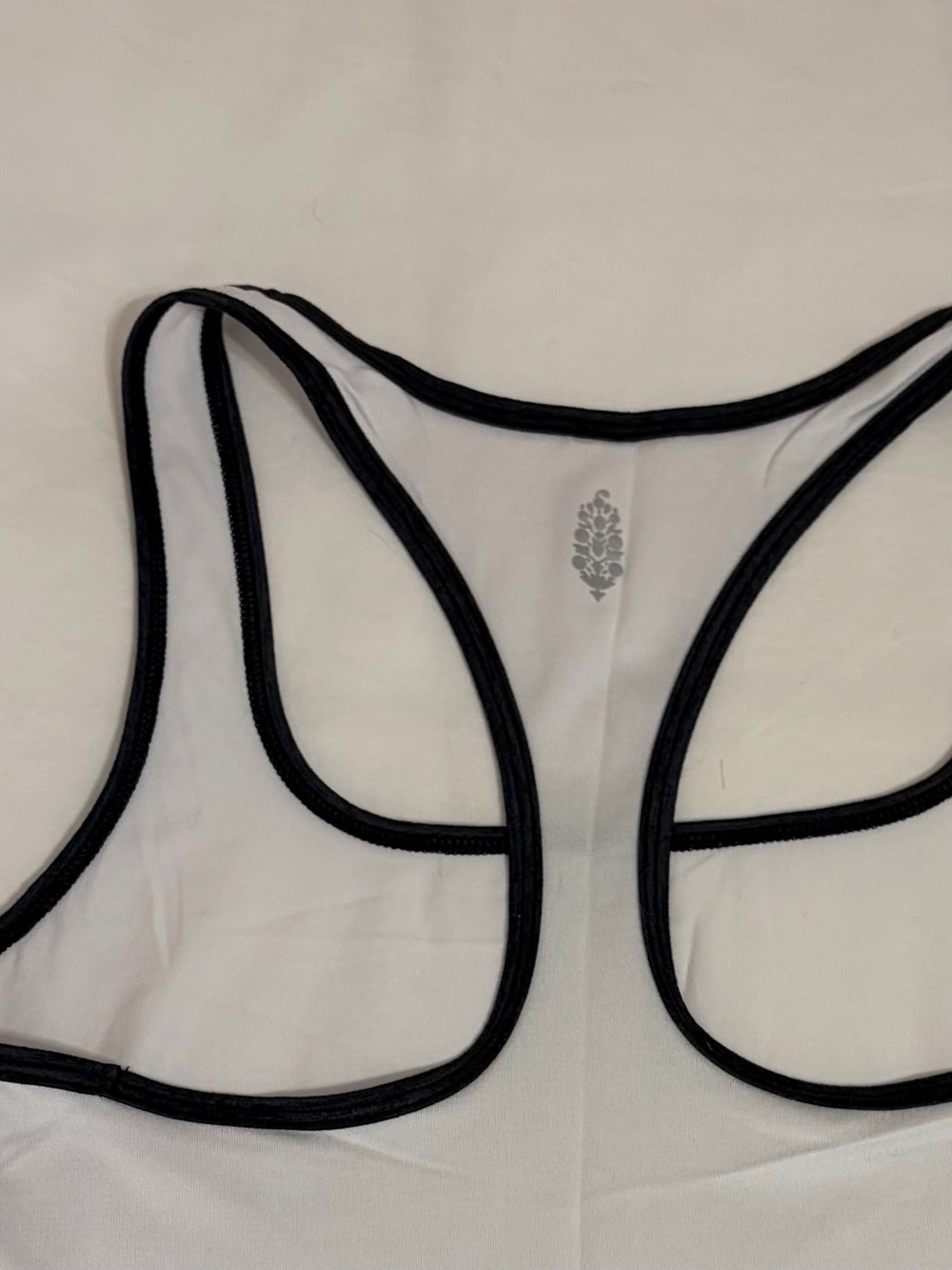 FP Movement by Free People White Racerback Tank with Black Trim